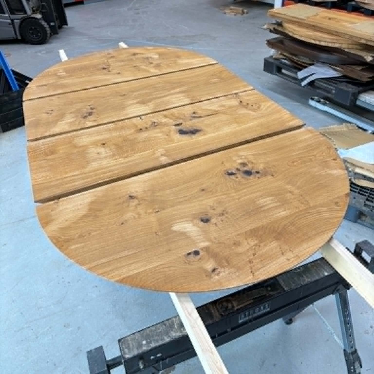 Nordisk Eg 140Ø + 2 stk tillægsplader (skrå kant)