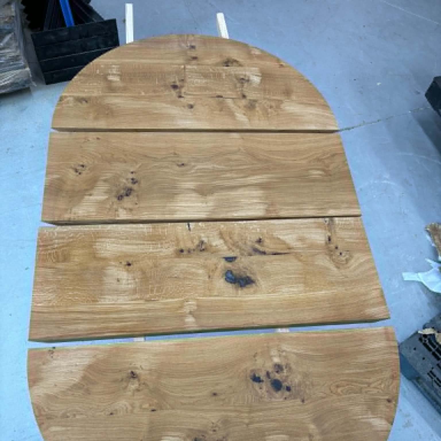 Nordisk Eg 140Ø + 2 stk tillægsplader (skrå kant)