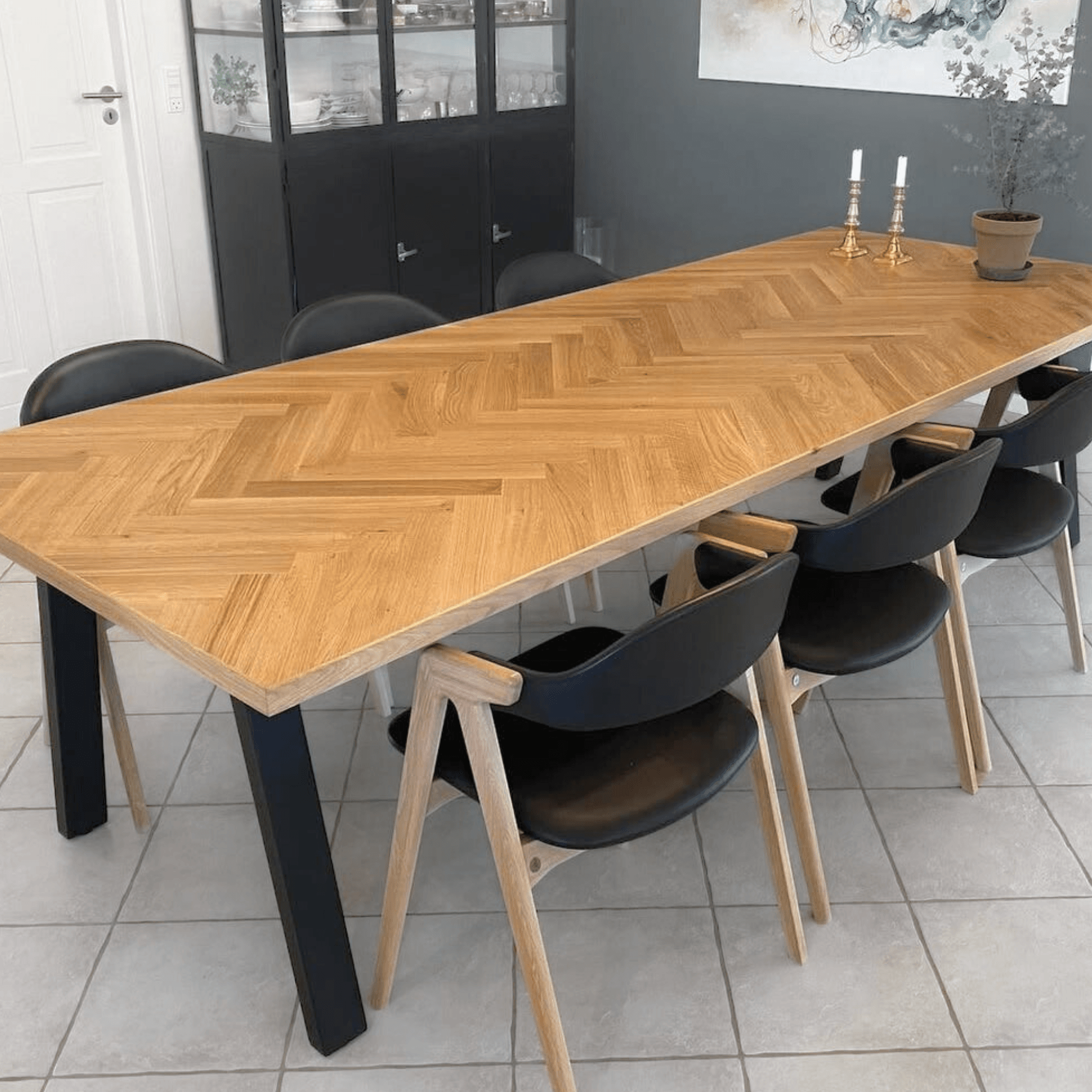 Sildebensbord m. metalbordstel + (0-2 tillægsplader)